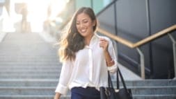 woman smiling