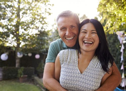 Happy couple after sexual health treatments